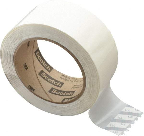 3M - 2" x 110 Yd White Rubber Adhesive Sealing Tape - Polypropylene Film Backing, 1.9 mil Thick, 44 Lb Tensile Strength, Series 371 - Benchmark Tooling