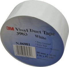 3M - 2" x 50 Yds White Duct Tape - 6.5 mil, Rubber Adhesive, Vinyl Backing, 12.6 Lb/ln Tensile Strength, 200°F Max, Series 3903 - Benchmark Tooling