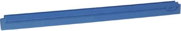 Vikan - 24" Rubber Blade Squeegee Refill - Double Edge, Blue, Plastic Holder - Benchmark Tooling