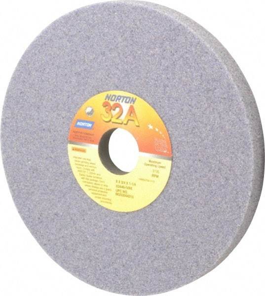 Norton - 8" Diam x 1-1/4" Hole x 3/4" Thick, I Hardness, 46 Grit Surface Grinding Wheel - Aluminum Oxide, Type 5, Coarse Grade, 3,105 Max RPM, Vitrified Bond, One-Side Recess - Benchmark Tooling