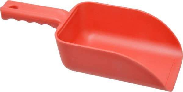 Remco - 32 oz Red Polypropylene Flat Bottom Scoop - 4.3" Wide x 3" Deep Bowl, 4-1/2" Handle Length, 11-1/2" OAL - Benchmark Tooling