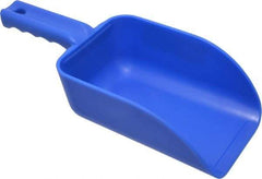 Remco - 32 oz Blue Polypropylene Flat Bottom Scoop - 4.3" Wide x 3" Deep Bowl, 4-1/2" Handle Length, 11-1/2" OAL - Benchmark Tooling