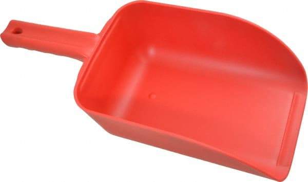 Remco - 82 oz Red Polypropylene Flat Bottom Scoop - 5.9" Wide x 3.3" Deep Bowl, 4-1/2" Handle Length, 15.1" OAL - Benchmark Tooling