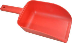 Remco - 82 oz Red Polypropylene Flat Bottom Scoop - 5.9" Wide x 3.3" Deep Bowl, 4-1/2" Handle Length, 15.1" OAL - Benchmark Tooling