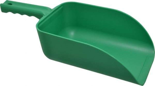 Remco - 82 oz Green Polypropylene Flat Bottom Scoop - 5.9" Wide x 3.3" Deep Bowl, 4-1/2" Handle Length, 15.1" OAL - Benchmark Tooling