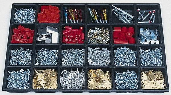 Kennedy - Tool Box Durable ABS Plastic Organizer - 25" Wide x 18-1/2" Deep x 2" High, Black, For 29" Wide Roller Cabinets - Benchmark Tooling