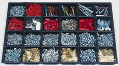 Kennedy - Tool Box Durable ABS Plastic Organizer - 25" Wide x 18-1/2" Deep x 2" High, Black, For 29" Wide Roller Cabinets - Benchmark Tooling