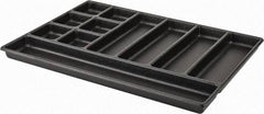 Kennedy - Tool Box Durable ABS Plastic Organizer - 23" Wide x 16-1/2" Deep x 2" High, Black, For 27" Wide Roller Cabinets - Benchmark Tooling