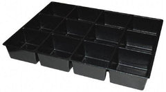 Kennedy - Tool Box Durable ABS Plastic Organizer - 23" Wide x 16-1/2" Deep x 4" High, Black, For 27" Wide Roller Cabinets - Benchmark Tooling