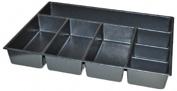 Kennedy - Tool Box Durable ABS Plastic Organizer - 23" Wide x 16-1/2" Deep x 4" High, Black, For 27" Wide Roller Cabinets - Benchmark Tooling