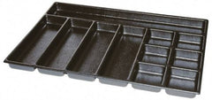 Kennedy - Tool Box Durable ABS Plastic Organizer - 25" Wide x 18-1/2" Deep x 2" High, Black, For 29" Wide Roller Cabinets - Benchmark Tooling