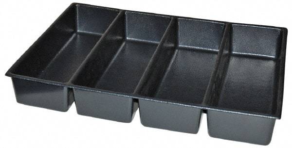 Kennedy - Tool Box Durable ABS Plastic Organizer - 25" Wide x 18-1/2" Deep x 4" High, Black, For 29" Wide Roller Cabinets - Benchmark Tooling