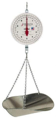 Detecto - 20 Lb. Capacity, 8 Inch Dial Hanging Scale with Galvanized Scoop - 10 Lbs. Graduation, 2 Revolutions - Benchmark Tooling