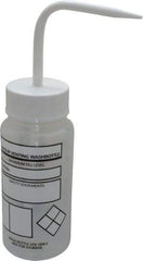 Dynalon Labware - 250 mL Safety Wash Bottle - Polyethylene, Translucent, 9" High x 6-1/2" Diam, 3/4" Cap - Benchmark Tooling