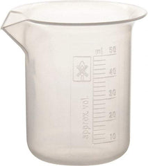 Dynalon Labware - 50 ml Polypropylene Griffin-Style Beaker - 2 ml Graduation, 1-39/64" Diam x 2-23/64" High - Benchmark Tooling