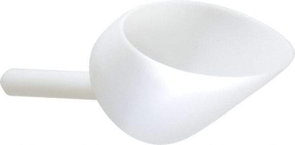 Bel-Art - 32 oz White Polyethylene Round Bottom Scoop - 4.9" Wide x 5-1/2" Deep Bowl, 5" Handle Length, 10" OAL - Benchmark Tooling