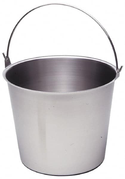 VOLLRATH - 4 Gal Tapered Cylinder Stainless Steel Pail - 10-1/8" High x 12" Diam - Benchmark Tooling