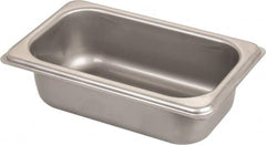 VOLLRATH - Rectangular, Chrome Stainless Steel Food Pan - 2" High x 4.3" Wide x 6.9" Long - Benchmark Tooling