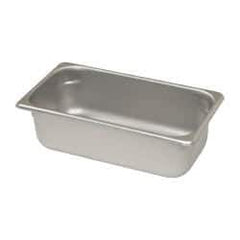 VOLLRATH - Rectangular, Chrome Stainless Steel Food Pan - 4" High x 6.9" Wide x 12.8" Long - Benchmark Tooling