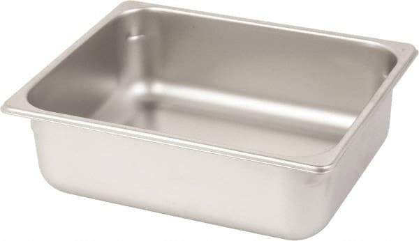 VOLLRATH - Rectangular, Chrome Stainless Steel Food Pan - 4" High x 10.4" Wide x 12.8" Long - Benchmark Tooling