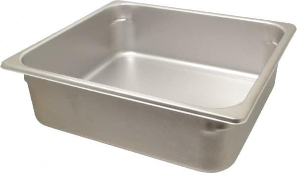 VOLLRATH - Rectangular, Chrome Stainless Steel Food Pan - 4" High x 12.8" Wide x 13.9" Long - Benchmark Tooling