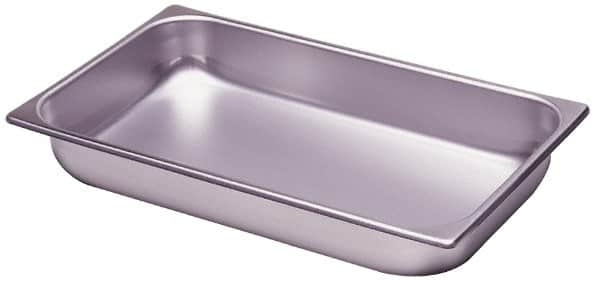 VOLLRATH - Rectangular, Chrome Stainless Steel Food Pan - 4" High x 12.8" Wide x 20.8" Long - Benchmark Tooling