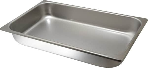 VOLLRATH - Rectangular, Chrome Stainless Steel Food Pan - 2-1/2" High x 9.8" Wide x 16.4" Long - Benchmark Tooling