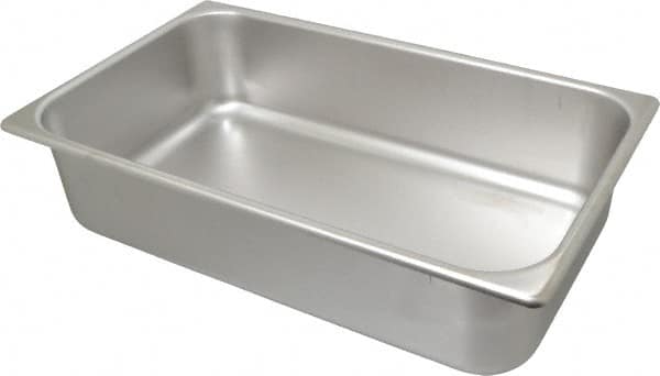 VOLLRATH - Rectangular, Chrome Stainless Steel Food Pan - 4" High x 9.8" Wide x 16.4" Long - Benchmark Tooling