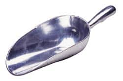 VOLLRATH - 24 oz Silver Cast Aluminum Round Bottom Scoop - 4" Wide Bowl, 3.4" Handle Length, 10.8" OAL - Benchmark Tooling