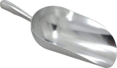 VOLLRATH - 55 oz Silver Cast Aluminum Round Bottom Scoop - 5-1/2" Wide Bowl, 4" Handle Length, 14.4" OAL - Benchmark Tooling