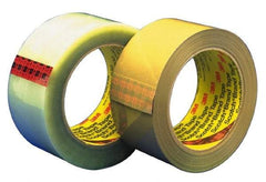 3M - 2" x 55 Yd Clear Hot Melt Adhesive Sealing Tape - Polypropylene Film Backing, 3.1 mil Thick - Benchmark Tooling