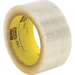 3M - 2" x 55 Yd Clear Rubber Adhesive Sealing Tape - Polypropylene Film Backing, 3.1 mil Thick, 70 Lb Tensile Strength, Series 375 - Benchmark Tooling