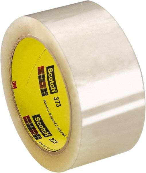 3M - 48mm Wide x 0.06mm Thick x 1,500m Long, 373 Box Sealing & Label Protection Tape - Clear, Use for General Industrial - Benchmark Tooling