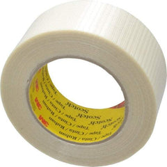 3M - 2" x 55 Yd Clear Rubber Adhesive Packaging Tape - Polypropylene Film Backing, 5.7 mil Thick, 150 Lb Tensile Strength, Series 8959 - Benchmark Tooling