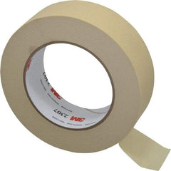 3M - 1-1/2" Wide x 60 Yd Long Tan Paper Masking Tape - Series 2307, 5.2 mil Thick, 23 In/Lb Tensile Strength - Benchmark Tooling