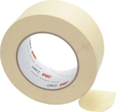 3M - 2" Wide x 60 Yd Long Tan Paper Masking Tape - Series 2307, 5.2 mil Thick, 23 In/Lb Tensile Strength - Benchmark Tooling