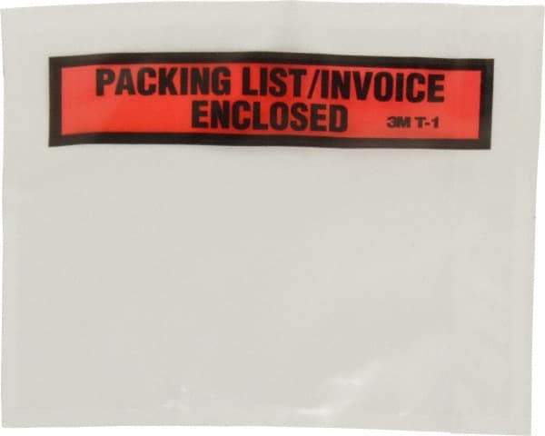 3M - 1,000 Piece, 5-1/2" Long x 4-1/2" Wide, Envelope - Packing List/Invoice Enclosed, Orange Top Border - Benchmark Tooling