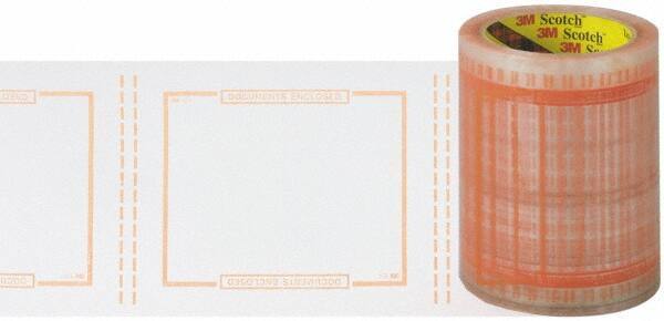 3M - 500 Piece, 8" Long x 5" Wide, Tape Roll - Document Enclosed, Clear with Orange Border - Benchmark Tooling