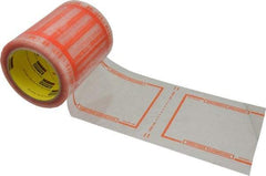 3M - 333 Piece, 6" Long x 5" Wide, Tape Roll - Document Enclosed, Clear with Orange Border - Benchmark Tooling