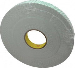 3M - 1" x 36 Yd Acrylic Adhesive Double Sided Tape - 1/16" Thick, Off-White, Urethane Foam Liner, Continuous Roll, Series 4016 - Benchmark Tooling