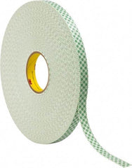 3M - 3/4" x 72 Yd Acrylic Adhesive Double Sided Tape - 1/32" Thick, Off-White, Urethane Foam Liner, Continuous Roll, Series 4032 - Benchmark Tooling