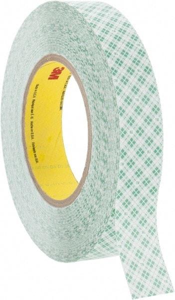 3M - 1" x 36 Yd Rubber Adhesive Double Sided Tape - 9 mil Thick, White, Polyethylene Film Liner, Continuous Roll, Series 9589 - Benchmark Tooling