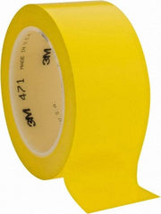 3M - Yellow Solid Color Vinyl Tape - 2" Wide x 108' Long x 5.2 mil Thick, General Traffic - Benchmark Tooling