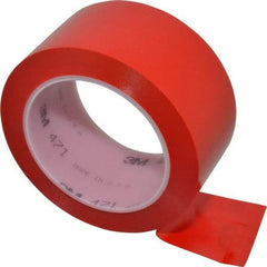3M - Red Solid Color Vinyl Tape - 2" Wide x 108' Long x 5.2 mil Thick, General Traffic - Benchmark Tooling