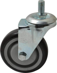 Fairbanks - 4" Diam x 1-1/4" Wide x 5-13/32" OAH Stem Mount Swivel Caster - Polyurethane over Polyethylene, 250 Lb Capacity, Ball Bearing, 1/2-13 x 1" Threaded Stem - Benchmark Tooling