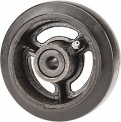 Fairbanks - 5 Inch Diameter x 2 Inch Wide, Rubber Caster Wheel - 350 Lb. Capacity, 2-3/16 Inch Hub Length, 1/2 Inch Axle Diameter, Delrin Bearing - Benchmark Tooling