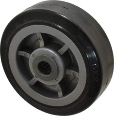 Fairbanks - 6 Inch Diameter x 2 Inch Wide, Rubber Caster Wheel - 500 Lb. Capacity, 2-3/16 Inch Hub Length, 3/4 Inch Axle Diameter, Roller Bearing - Benchmark Tooling