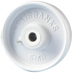 Fairbanks - 5 Inch Diameter x 2 Inch Wide, Cast Iron Caster Wheel - 1,000 Lb. Capacity, 2-1/4 Inch Hub Length, 5/8 Inch Axle Diameter, Plain Bearing - Benchmark Tooling