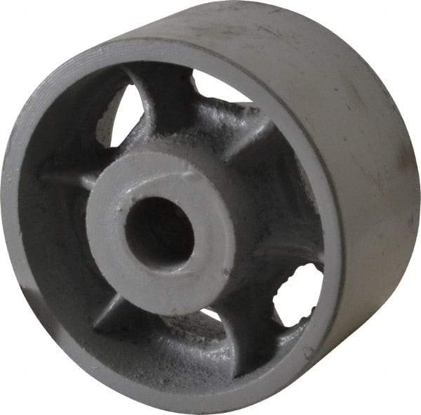 Fairbanks - 4 Inch Diameter x 2 Inch Wide, Cast Iron Caster Wheel - 1,000 Lb. Capacity, 2-1/4 Inch Hub Length, 3/4 Inch Axle Diameter, Plain Bearing - Benchmark Tooling