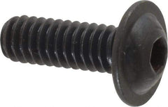 Made in USA - 1/4-20 UNC Hex Socket Drive, Button Screw - Alloy Steel, Black Oxide Finish, Fully Threaded, 3/4" Length Under Head - Benchmark Tooling